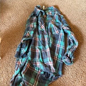 Plaid Button-Up Shirt